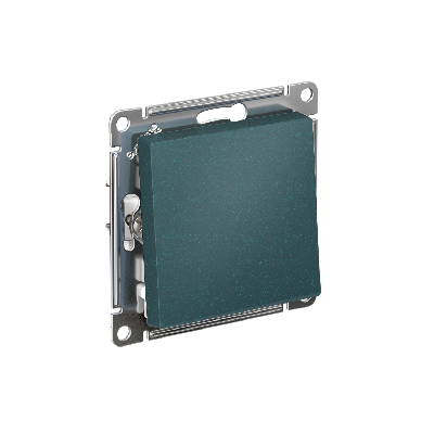 ATLASDESIGN 1-клавишный ПЕРЕКЛЮЧАТЕЛЬ, сх.6, 10АХ, быстрозажимные клеммы, ИЗУМРУД