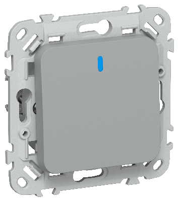 FLITE Выключатель 1-клавишный с индикацией 10А ВС11-1-1-ФлС серый IEK