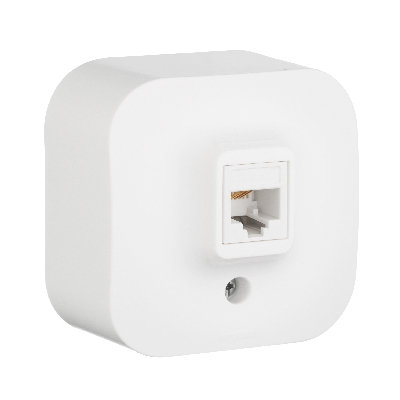 Розетка телефонная RJ11 для открытой установки белый QUTEO