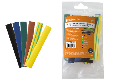 Термоусаживаемая трубка ТУТнг 8/4 набор (7 цветов по 3 шт 100мм)