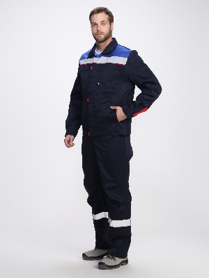 Костюм Фаворит-2 СОП (тк.Смесовая,210) п/к, т.синий/васильковый/красный, 56-58 158-164