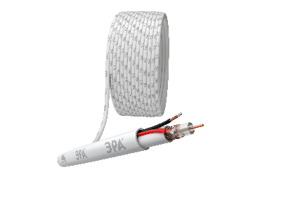 Кабель для аналогового видеонаблюдения ЭРА Simple KL-0.5-PVC КВК-В-2 +2x0.5 мм кв. бухта 200 метров. белый