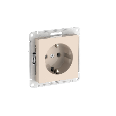 ATLASDESIGN РОЗЕТКА с заземлением, 16А, быстрозажимные клеммы, БЕЖЕВЫЙ