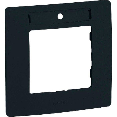 Рамка 1-местная с держателем для маркировки антрацит ETIKA