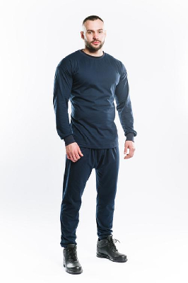 Бельё нательное термостойкое мужское (фуфайка+кальсоны) для защиты от термических рисков электрической дуги 12 кал/см2 БНТм 616W цвет темно-синий, р. 112-116/182-188
