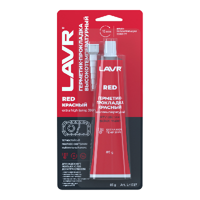 LAVR Герметик-прокладка красный высокотемпературный Red, 85 г