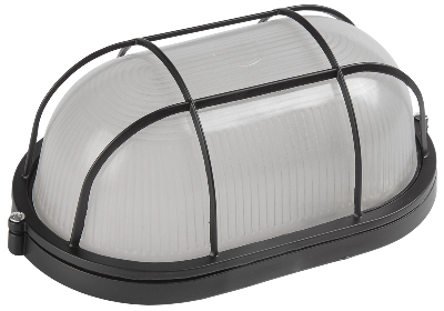 Светильник НПП1402 черный/овал с решеткой 60 Вт IP54