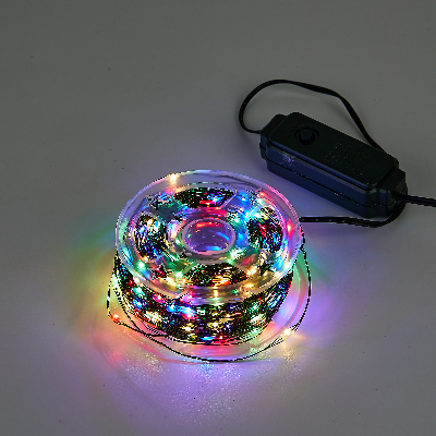 Гирлянда светодиодная Роса 100м 1000 светодиодов Разноцветный свет Провод зеленый ТМ Uniel ULD-S10000-1000/DGA MULTI IP20 DEW