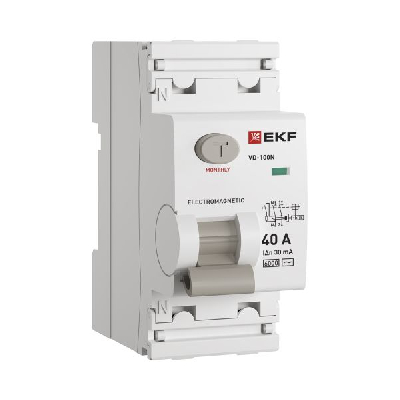 Выключатель дифференциального тока ВД-100N 2P 40А 30мА тип AC эл-мех 6кА PROXIMA