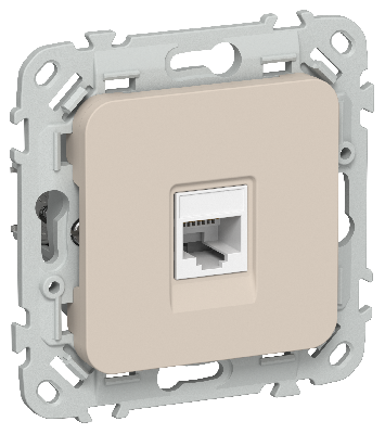 FLITE Розетка компьютерная RJ45 категория 5Е UTP РК5е-1-0-ФлЛ льняной IEK