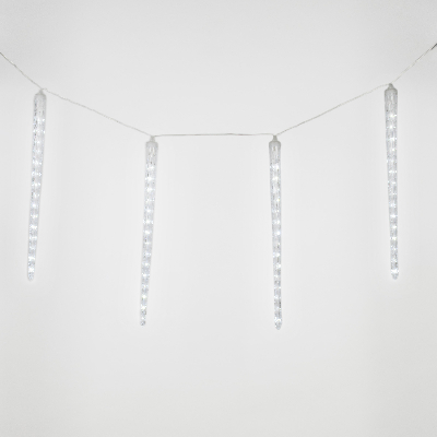 Гирлянда Занавес светодиодный фигурный Сосульки соединяемый 10 подвесов 300 светодиодов Размер 3х0,5м Цвет свечения белый IP44 прозрачный провод Упаковка картон ULD-E3005-300/DTK WHITE IP44 ICICLE