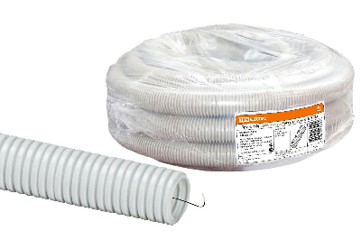 Труба гофрированная ПВХ d 16 с зондом (50 м) легкая