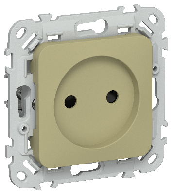 FLITE Розетка без заземления с защитными шторками безвинтовое крепление 10А РСш01-1-ФлО оливковый IEK