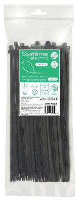 Стяжка кабельная MultiSet 370х4.8 Чёрная (100шт)
