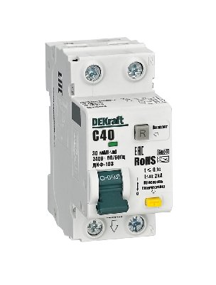 Выключатель автоматический дифференциальный 1P+N 40А 30мА AC х-ка C ДИФ-103 6кА