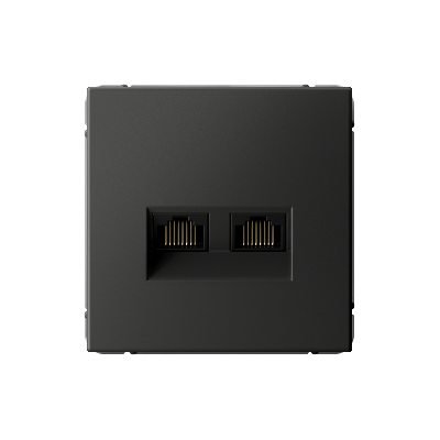 ARTGALLERY РОЗЕТКА двойная компьютерная RJ45+RJ45, кат. 5е, механизм, БАЗАЛЬТ