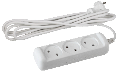 Удлинитель электрический без заземления 3 розетки 5м ПВС 2x0,75мм2 6А UX6-3-5m