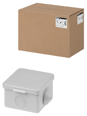 Распаячная коробка ОП 65х65х50мм, крышка, IP54, 4 входа