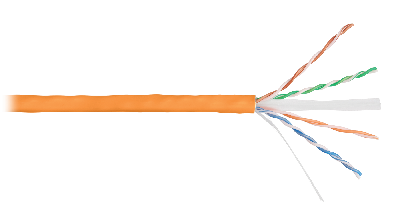 Витая пара U/UTP 4 пары Кат 6 solid BC (0.57мм) IN LSZH нг(А)-HFLTx оранжевый 305м